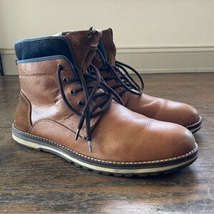 Men’s Aldo Cap Toe Leather Boots - Cognac
